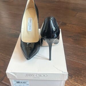 Jimmy Choo Abel Black Patent Leather Pumps